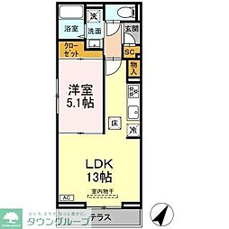 汐見丘PJ 1LDKの間取図画像