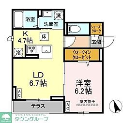(仮称)前原東2丁目PJ Dーセアリス前原東 1LDKの間取図画像
