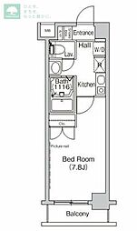 プライムアーバンカサイイースト 1Kの間取図画像