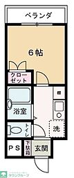 リヴェールビッグパイン 1Kの間取図画像