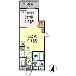 セレスティア西亀有 1LDKの間取図画像