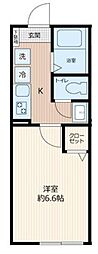 松戸市六高台4丁目アパート 1Kの間取図画像