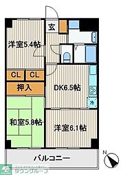 盛大パレス 3DKの間取図画像