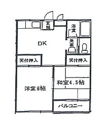 フルーツビレッジ 2DKの間取図画像