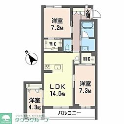 ティエンポ フェリズ I 3LDKの間取図画像