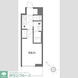 ケーディエックスレジデンス原木中山 1Kの間取図画像