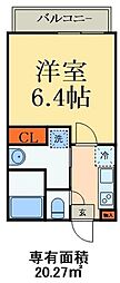 ベルモンターニュ 1Kの間取図画像