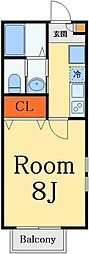 ドリームシャトー市川大野 1Kの間取図画像