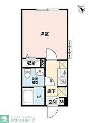 KUKKA八千代台 1Kの間取図画像