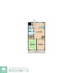 広尾レジデンス 2LDKの間取図画像