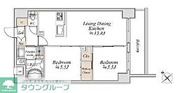 LianaArtPark 2LDKの間取図画像