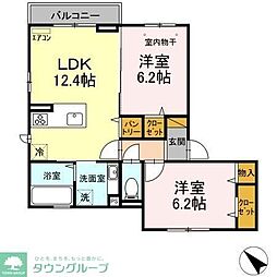 Verger入船 2LDKの間取図画像