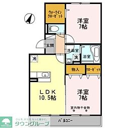 ハーモニアス瑞江1 2LDKの間取図画像