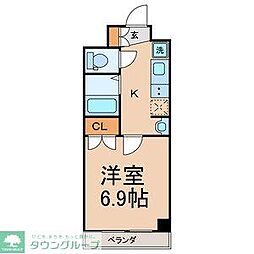 アジリア浦安 1Kの間取図画像