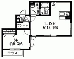 グランコート幕張 1LDKの間取図画像