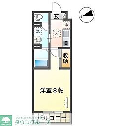 ラ フェリシテK 1Kの間取図画像