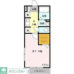 ラフローラ 1Kの間取図画像