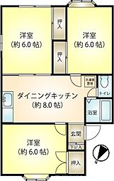 アパートメントハウスチップス 3DKの間取図画像