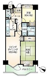キャッスル湯河原 2LDKの間取図画像