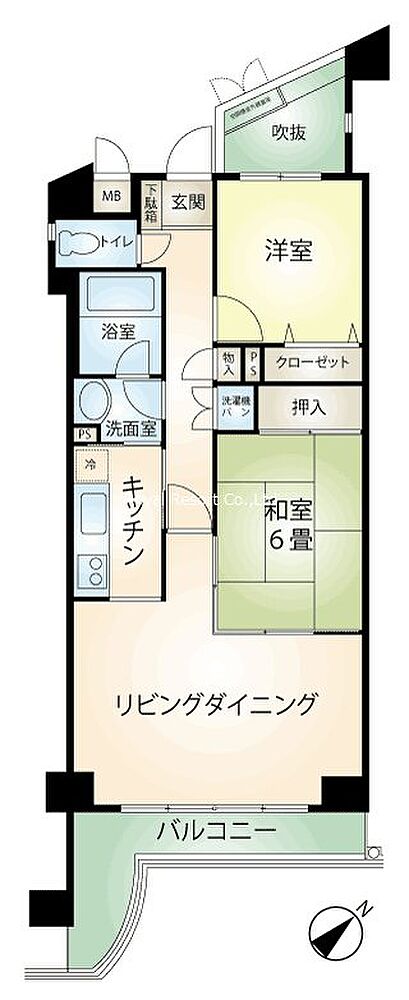 2LDK 間取り