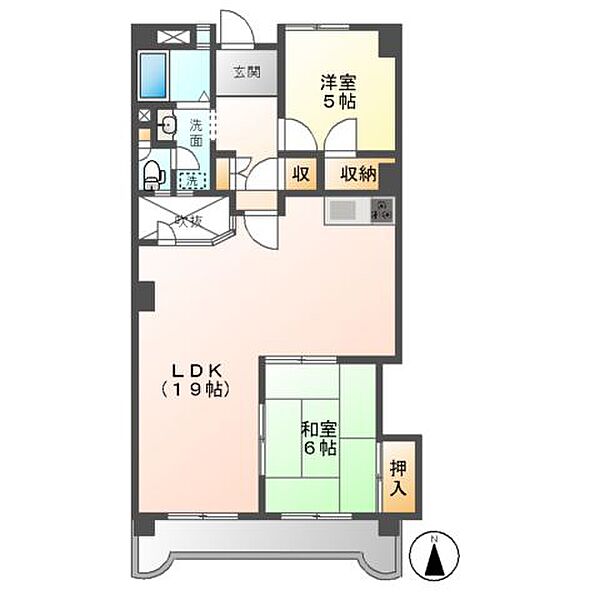 ウエストハウス2 ｜兵庫県姫路市網干区垣内中町(賃貸マンション2LDK・4階・68.00㎡)の写真 その4