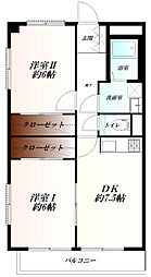 クリアマンション 2DKの間取図画像
