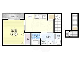サンウィング妙法寺 2階1Kの間取り