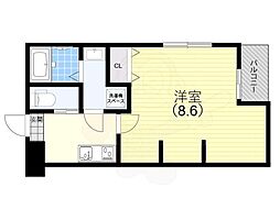 エヌエムサンカンテキャトフE棟 3階1Kの間取り
