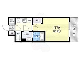 エスリード神戸大倉山ヒルズ 10階1Kの間取り