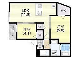 C-GRID山下町 2LDKの間取図画像