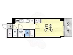 GENOVIA神戸湊川公園 1Kの間取図画像