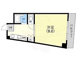 須磨扇コーポ 1Kの間取図画像