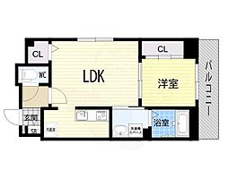 サンシエ神戸元町 1LDKの間取図画像