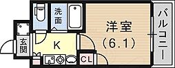 エステムコート新神戸エリタージュ 1Kの間取図画像