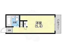 ネオダイキョー三宮 ワンルームの間取図画像