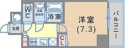 レジデンス神戸レガーロ 1Kの間取図画像