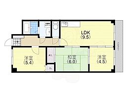 ベルコート相楽園 3LDKの間取図画像
