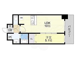 プレサンス兵庫ヴィアーレ 1LDKの間取図画像