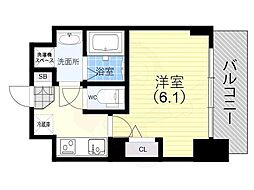 神戸国香通Futur 1Kの間取図画像