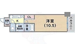 アドバンス三宮3リンクス 1Kの間取図画像