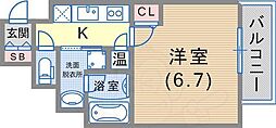 アドバンス神戸アルティス 1Kの間取図画像