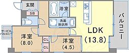 サムティグランツ神戸 2LDKの間取図画像