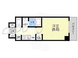 レジュールアッシュ神戸ハーバーランド 1Kの間取図画像