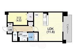Eastern Wells(イースタン ウェルス) 1LDKの間取図画像