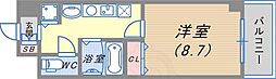 ロイヤルヒル神戸三ノ宮 1Kの間取図画像