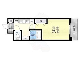 レジディア神戸ポートアイランドサウス 1Kの間取図画像