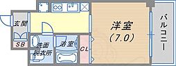 CITYSPIRE新神戸 1Kの間取図画像