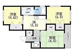 ピア二葉 3DKの間取図画像