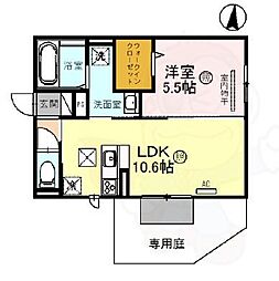グランコントゥールD 1LDKの間取図画像
