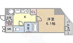 ロイヤルヒル神戸三ノ宮Part2 1Kの間取図画像
